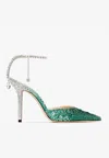 Jimmy Choo Saeda 100high Heels In Green