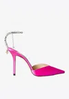 Jimmy Choo Saeda 100 Pink Satin Sandals In Fuchsia