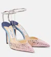 Jimmy Choo Embellished Pointed Toe Stiletto Heel Pumps In Orange