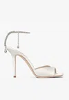 Jimmy Choo Saeda 100 Crystal-embellished Satin Sandals In Pattern