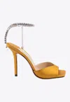 Jimmy Choo 100mm Saeda Satin Sandals In Yellow