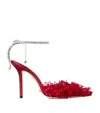 Jimmy Choo Saeda 100 Floral Embellished Pumps In Red