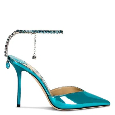 Jimmy Choo Saeda 100 Metallic Leather Pumps In Multi
