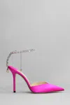 JIMMY CHOO SAEDA 100 PUMPS IN FUXIA SATIN