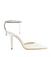 Jimmy Choo Logo Pointed High Heels In Ivory