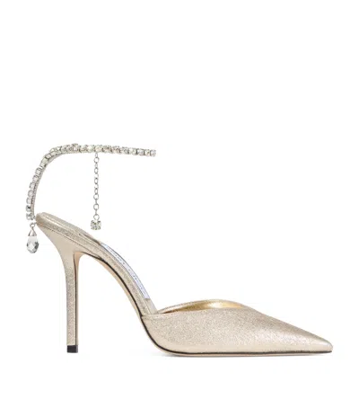 Jimmy Choo Saeda 100 Satin Pumps In Silver