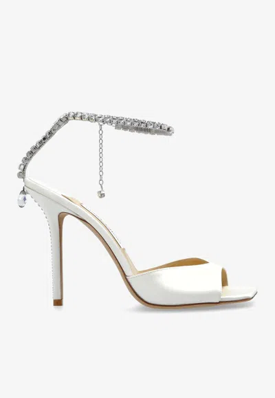 Jimmy Choo Saeda 100 Satin Sandals In Ivory