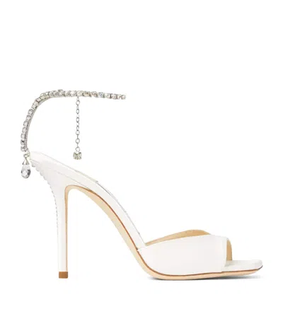 JIMMY CHOO SAEDA 100 SATIN SANDALS