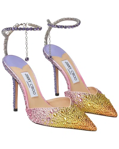 Jimmy Choo Saeda 100 Suede Slingback Pump In Multi