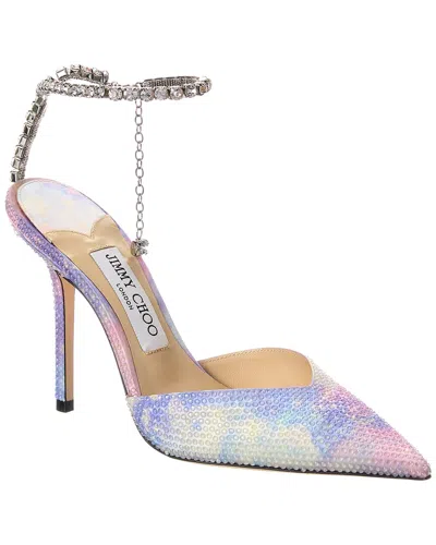 Jimmy Choo Saeda 100 Suede Slingback Pump In Purple