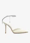 Jimmy Choo Saeda Ruched Crystal Ankle-strap Pumps