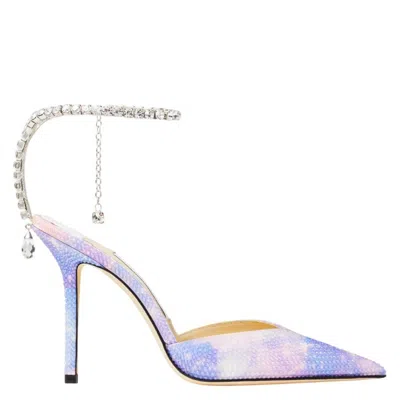 Jimmy Choo Saeda 100 Unicorn Print Pumps In Purple