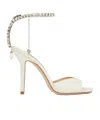 Jimmy Choo Saeda 100 Crystal-embellished Glitter Sandals In White