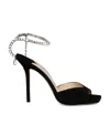Jimmy Choo Saeda 100 Suede Leather Sand In Black