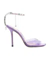 Jimmy Choo Purple Saeda 100 Crystal Chain Embellishment Heels In Purple