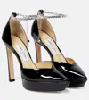 Jimmy Choo Saeda 125 Embellished Platform Pumps In Black