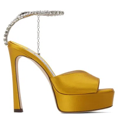 Jimmy Choo Saeda 125 Platform Sandals In Yellow