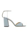 Jimmy Choo Saeda 85 Crystal-embellished Satin Sandals In Gray