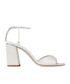 Jimmy Choo 85mm Saeda Satin Sandals In White