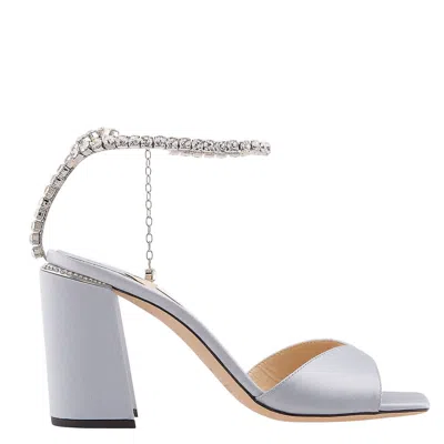 JIMMY CHOO SAEDA 85 CRYSTAL SANDALS