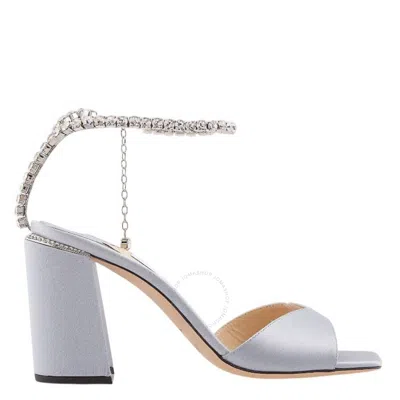 Jimmy Choo Blue Saeda Block Heel 85 Heeled Sandals