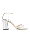 Jimmy Choo Saeda Sandal Block Heel 85 In Silver