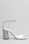 Jimmy Choo 85mm Saeda Crystal-embellished Glitter-heel Sandals In White