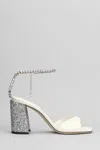 Jimmy Choo 85mm Saeda Crystal-embellished Glitter-heel Sandals In White