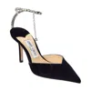 Jimmy Choo Sacora Satin Sandals In Black