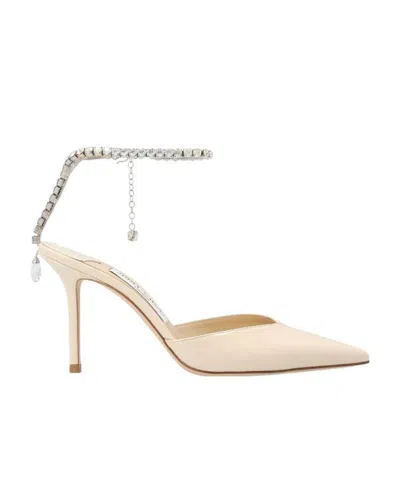 Jimmy Choo Saeda 85mm Pointed Pumps In White