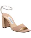 JIMMY CHOO JIMMY CHOO SAEDA BLOCK HEEL 85 SUEDE SANDAL