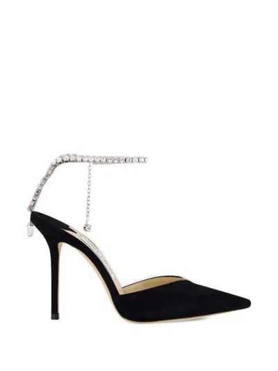 Jimmy Choo Saeda Crystal-chain Heeled Pumps In Multi