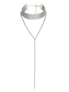 Jimmy Choo Crystal Saeda Necklace In Silber