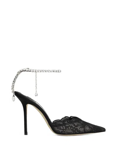 Jimmy Choo Saeda Crystal-embellished Lace Pumps In Animal Print