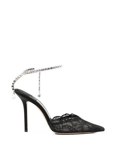 Jimmy Choo Saeda Embellished Lace Pumps In Animal Print