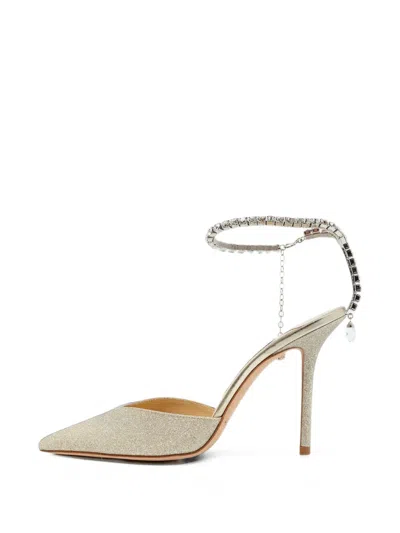 Pre-owned Jimmy Choo Saeda Crystal-embellished Pumps In Neutrals
