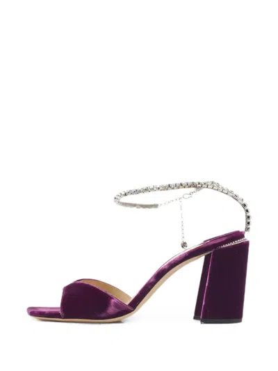 Pre-owned Jimmy Choo Saeda Crystal-embellished Sandals In Purple
