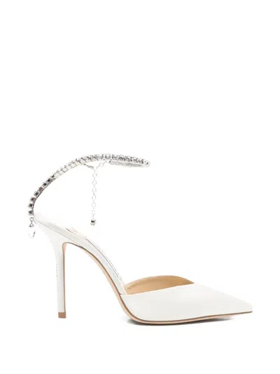 Jimmy Choo Saeda Embellished Heeled Pumps In White
