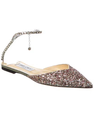 Jimmy Choo Saeda Flat In Silver