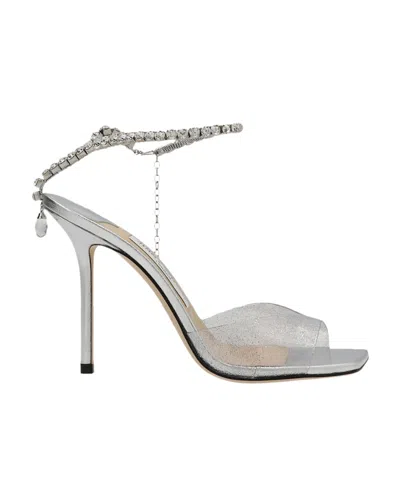Jimmy Choo Saeda' High-heeled Sandals In Gray