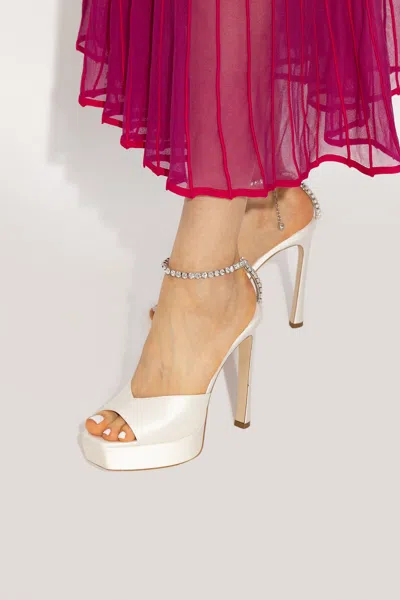 Jimmy Choo ‘saeda' Platform Sandals In Satin In White