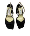 Jimmy Choo Saeda Rhinestones Tassel High-heeled Sandals In Black