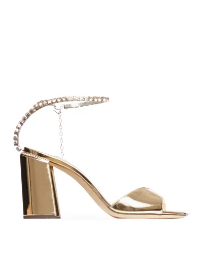 Jimmy Choo Saeda 85mm Metallic-leather Sandals In Gold