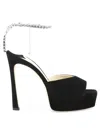 Jimmy Choo Saeda 125 Suede Leather Platform Sandals