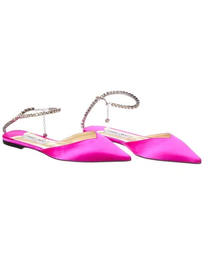 JIMMY CHOO SAEDA SATIN FLAT (AUTHENTIC PRE-LOVED)