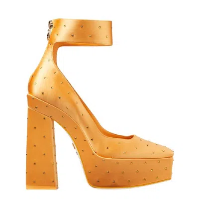 Jimmy Choo Sailor Venus 140 Satin Platform Pumps In Orange
