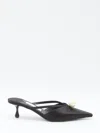 Jimmy Choo Pointed Toe Kitten Heel Sandals With Pearl Embellishment