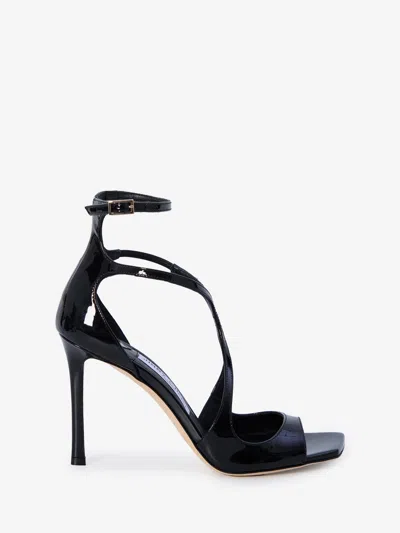 Jimmy Choo Black Patent Leather Azia 95 Sandals