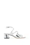 Jimmy Choo Sandali Azilia 45 In Pelle Metallizzata In Silver