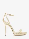 Jimmy Choo Moza Platform 120 Platinum Brilliance Fabric Sandals In Gold